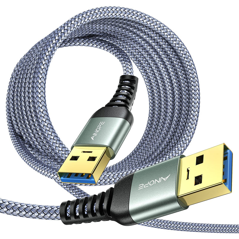  [AUSTRALIA] - AINOPE 10FT USB 3.0 A to A Male Cable,USB 3.0 to USB 3.0 Cable [Never Rupture] USB Male to Male Cable Double End USB Cord Compatible with Hard Drive Enclosures, DVD Player, Laptop Cool-Grey Grey