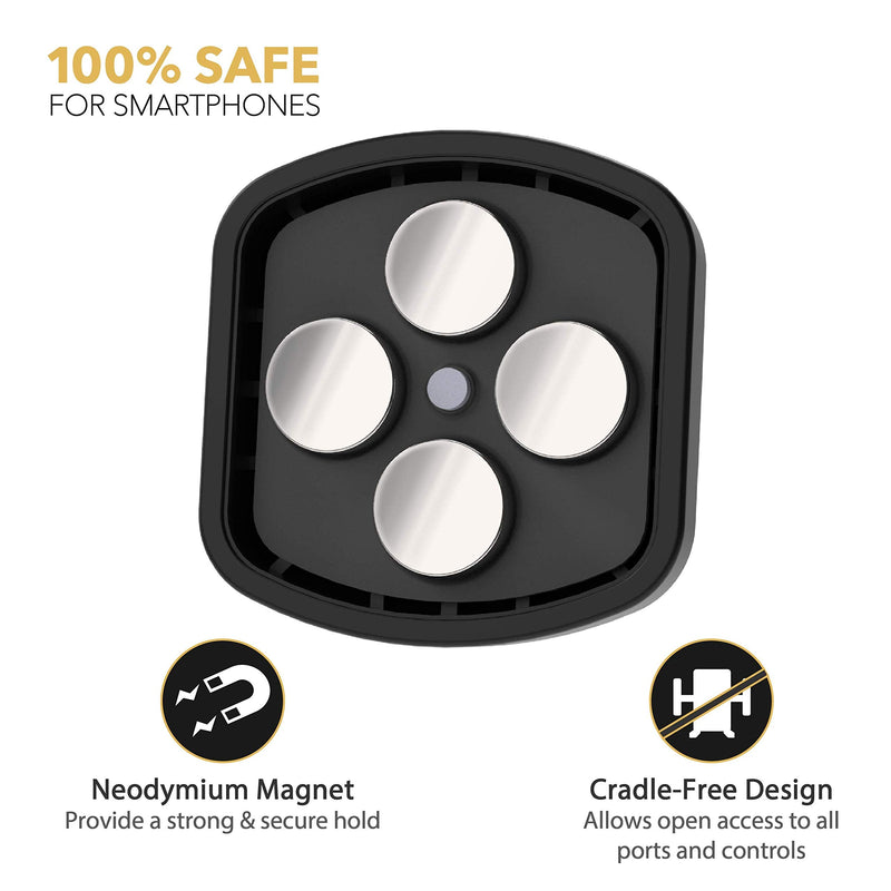  [AUSTRALIA] - Scosche MM2VP2SR-SP MagicMount Pro Magnetic FreeFlow Vent Mount Holder Phone Mount for Car, Neodymium Magnet, Adjustable Rotating view, Back 1 Pack