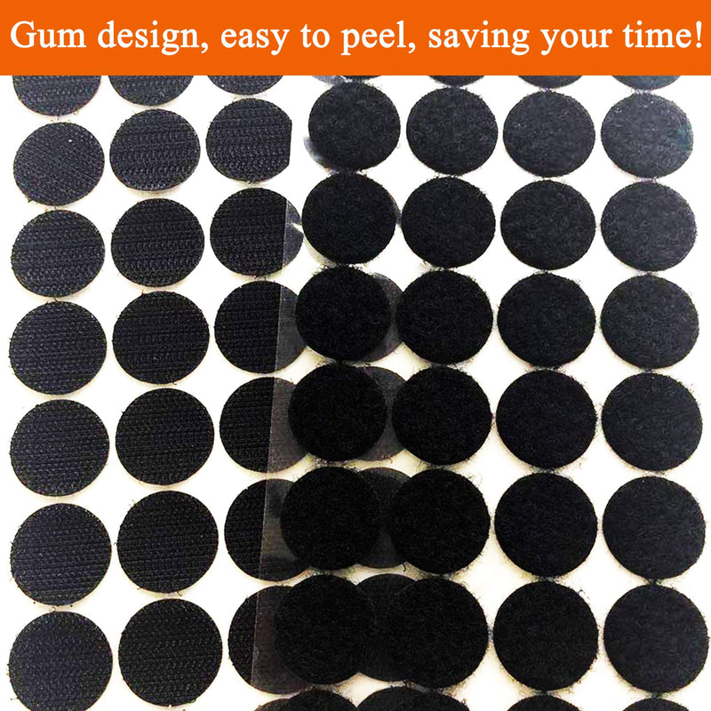  [AUSTRALIA] - 160pcs Hook and Loop Dots Self Adhesive Dots 25mm/1inch Round Self Adhesive Coins Sticky Back Tape Strips Fabric Fastener Light Weight Magic Super Sticky Strong Hold for Home, DIY (Black, 80 Pairs) 160PCS