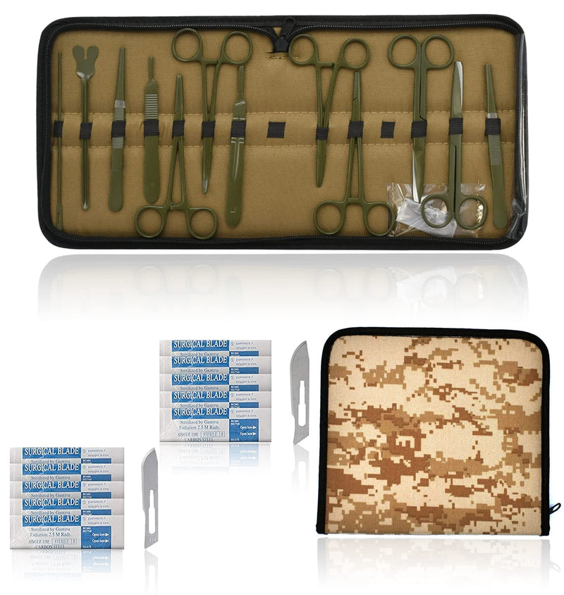  [AUSTRALIA] - OdontoMed2011 Dissection Kit- First Aid Kit 24 Pcs Advanced Lab Dissection Kit for Anatomy & Biology Students Lab Veterinary Botany Stainless Steel Instruments & 11 Bonus Scalpel Handle MLT-01