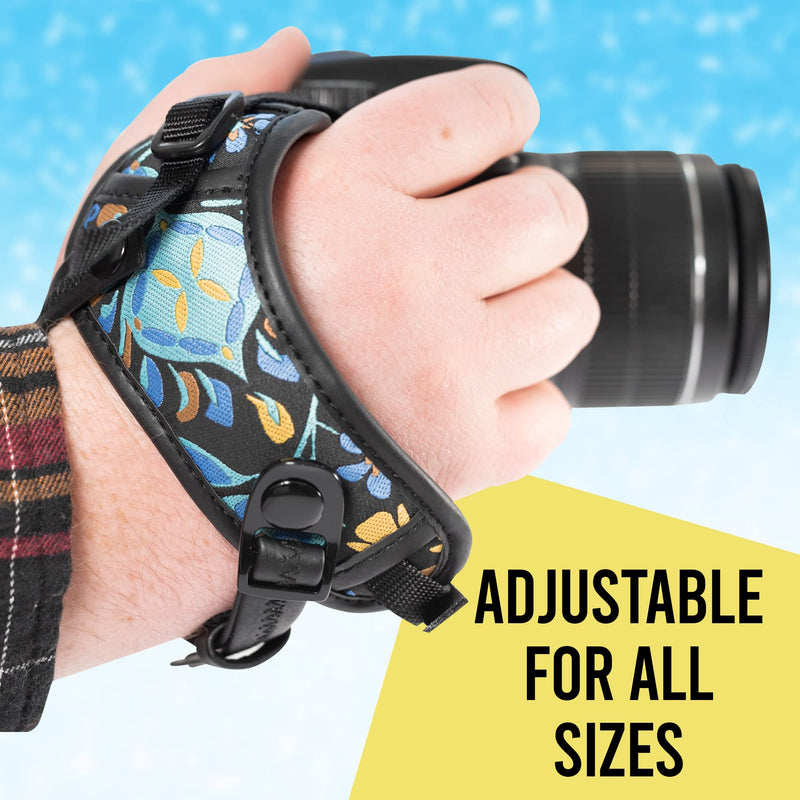  [AUSTRALIA] - Camera Hand Wrist Strap, Rapid Fire Secure Camera Grip, Compatible with Mirrorless and DSLR Cameras, Steady Support Wrist Straps, Adjustable to Hands Blue