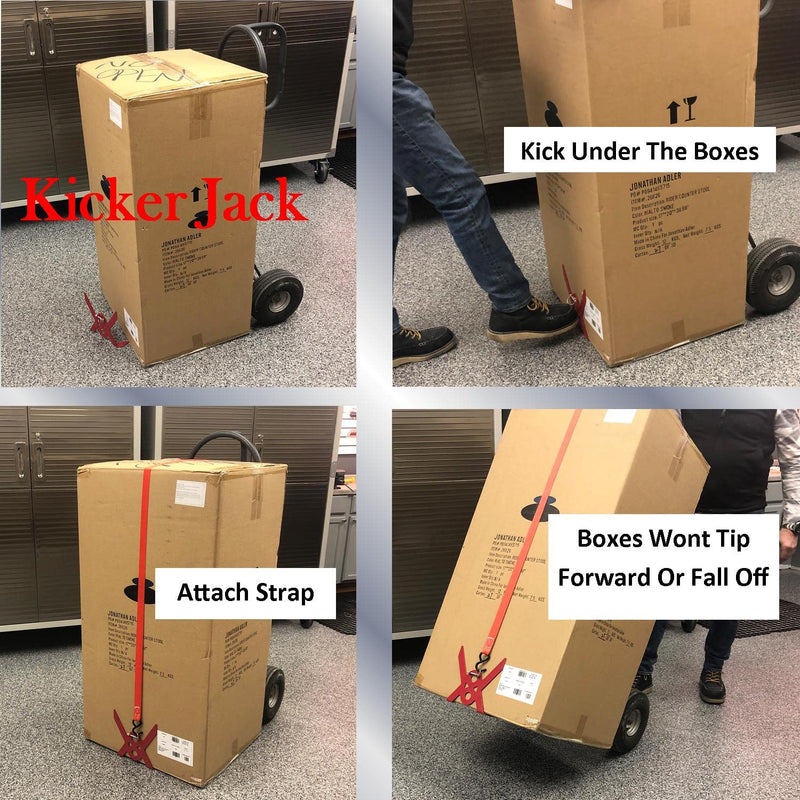  [AUSTRALIA] - Keyfit Tools Kicker Jack Hand Truck Two Wheeler Dolly No Tip Bracket Secures The Front End of Over Sized Boxes That Tip Off The 2 Wheeled Dolly Hand Cart Compatible with All Brands Curbs No Problem