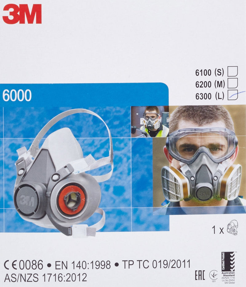  [AUSTRALIA] - 3M reusable half mask 6300L (mask body without filter), size L, respiratory protection, 1 piece