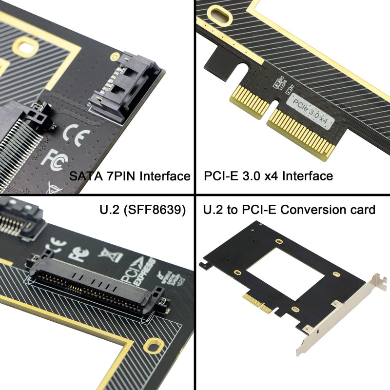  [AUSTRALIA] - U.2 to PCIE Expansion Card，SFF 8639 to PCIE 3.0 x4 Riser Card,PCI-E 3.0 X4 SATA Adapter,for 2.5" U.2 NVME SSD and 2.5" SATA SSD.