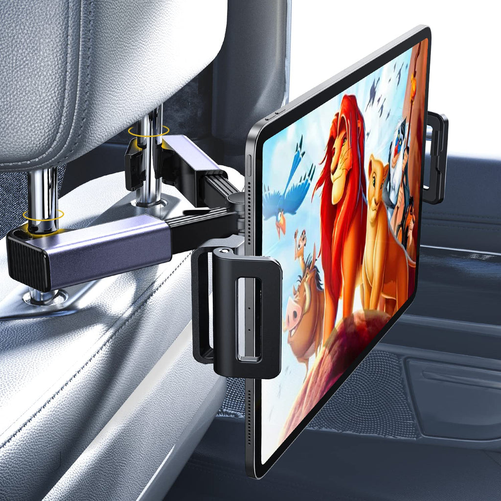  [AUSTRALIA] - LISEN Tablet iPad Holder for Car Mount Headrest iPad Car Holder Back Seat Travel Accessories Car Tablet Holder Mount Road Trip Essentials for Kids Adults Fits All 4.7-12.9" Devices & Headrest Rod 🥇NEW Upgraded - PURPLE
