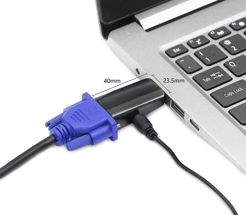  [AUSTRALIA] - YACSEJAO HDMI to VGA Adapter，1080P HDMI Male to VGA Female Converter with Audio Compatible with Monitor, Laptop, Computer, PC, Desktop, Projector, HDTV, Chromebook, Ultrabooks and More