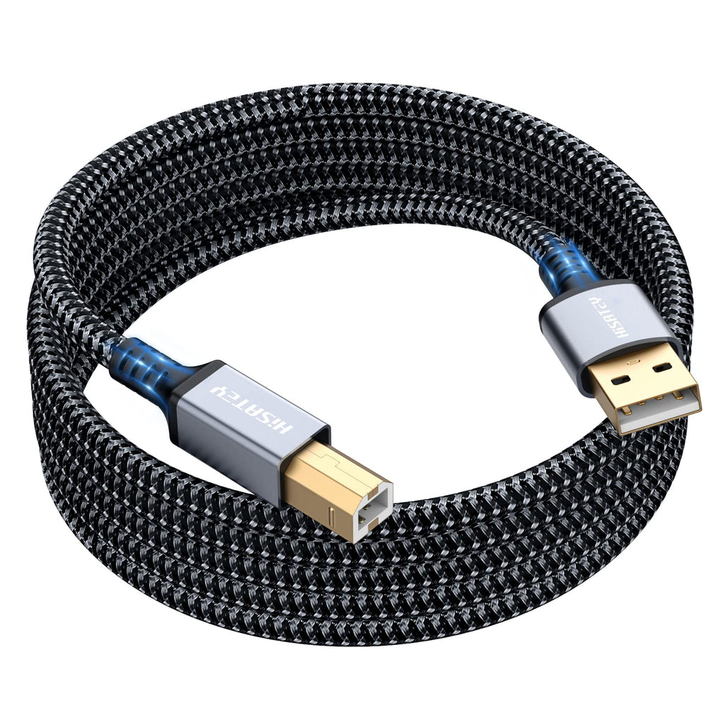  [AUSTRALIA] - Printer Cable 10 Feet, Hisatey USB Printer Cable USB 2.0 Type A Male to B Male Cable Scanner Cord High Speed Compatible with HP, Canon, Dell, Epson, Lexmark, Xerox, Samsung and More 10ft