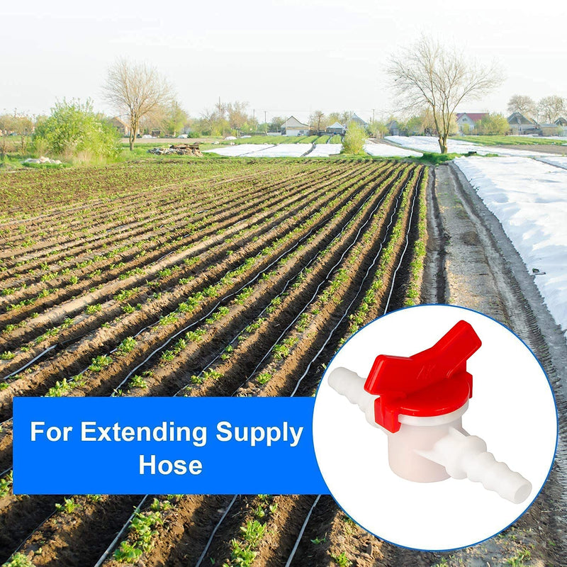  [AUSTRALIA] - Feelers Drip Irrigation Switch Valve, 1/4" Barbed Hose ID Ball Valve for Drip Irrigation Hoses Agricultura Garden (Pack of 5) 1/4" Barb 5Pcs