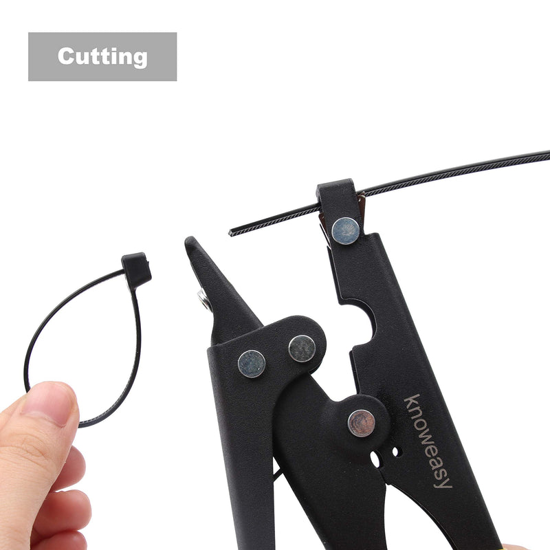  [AUSTRALIA] - Cable Tie Tool,Knoweasy Cable Tie Gun and Tensioning and Cutting Tool for Plastic Nylon Cable Tie or Fasteners Black