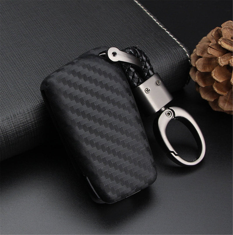  [AUSTRALIA] - M.JVisun Soft Silicone Rubber Carbon Fiber Texture Cover Protector for Toyota Fob, Car Keyless Entry Remote Key Fob Case for Toyota Levin Camry Highlander Corolla RAV4 Fortuner Fob Remote Key -Black Black
