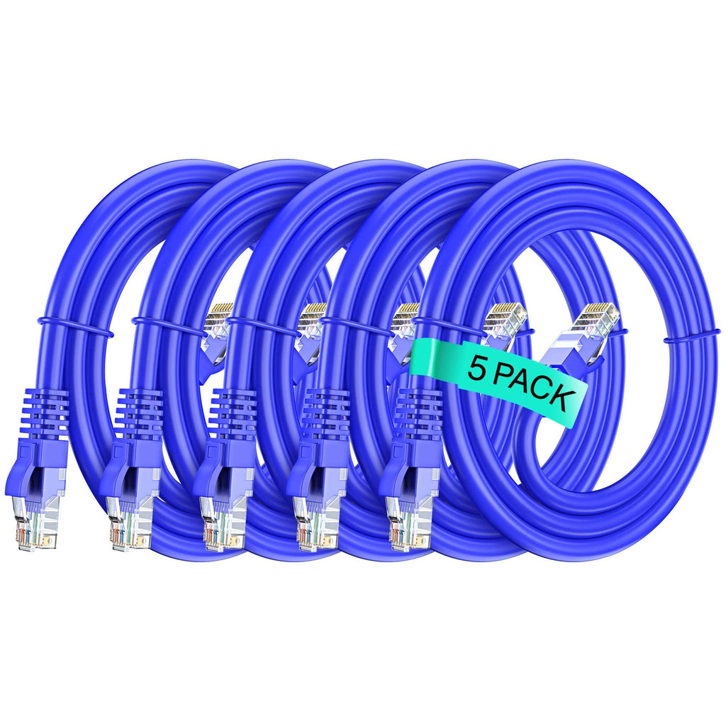  [AUSTRALIA] - Ethernet Cable 3ft Cat 6 Pure Copper, UL Listed, LAN UTP Cat6, RJ45 Network Internet Cable - 3 feet Blue (5 Pack)