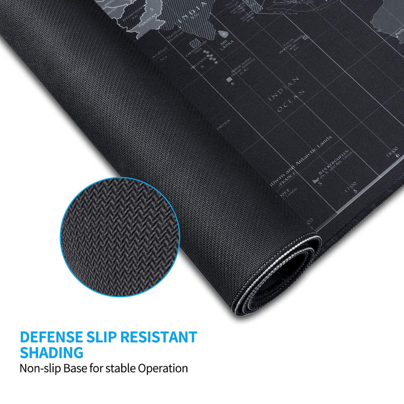 Extended XXL Gaming Mouse Pad - Portable Large Desk Pad - Non Slip Water Resistant Rubber Base, World Map , Gaming Mouse Pad Keyboard Pad. Large Area for Keyboard and Mouse - LeoForward Australia