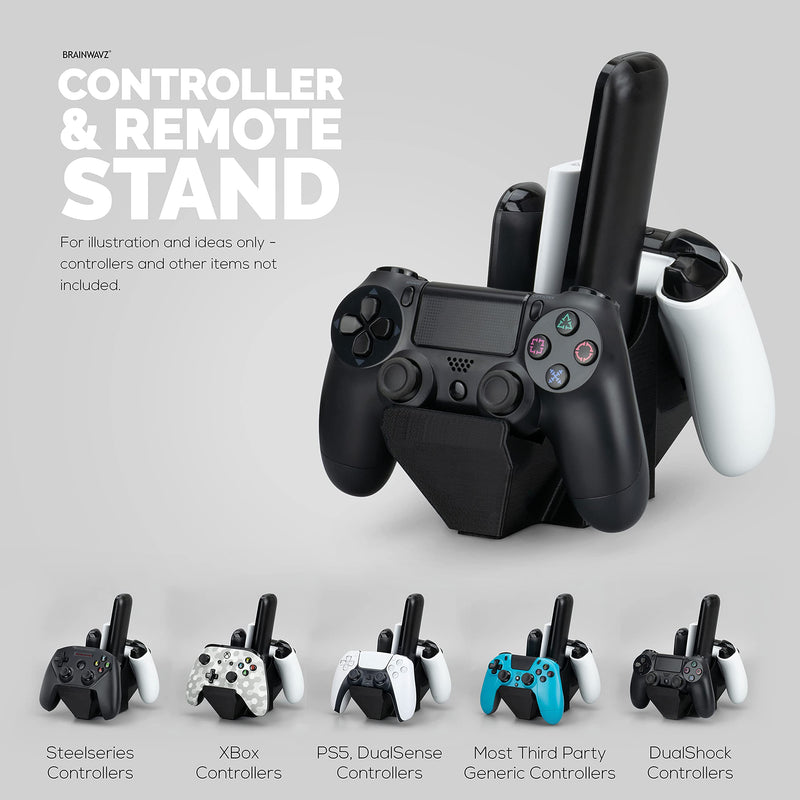  [AUSTRALIA] - Dual Game Controller & TV Remote Control & Storage Desktop Holder, Universal Design for Xbox ONE PS5 PS4 PC Gamepads, Reduce Clutter, UGDS-01 by Brainwavz