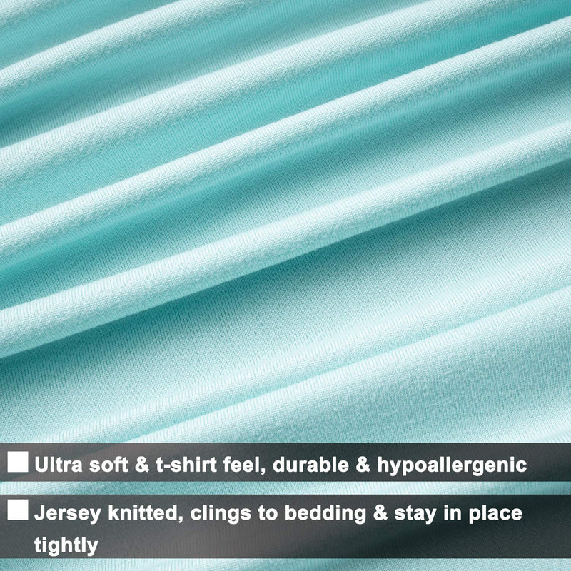  [AUSTRALIA] - StretchWrap Box Spring Cover - 4 Way Stretch Jersey Knit & Snug Fit, Ultra Soft, Wrinkle Free, Replacing Bed Skirt for Hotel and Home - Full, Baby Blue Full/Full XL