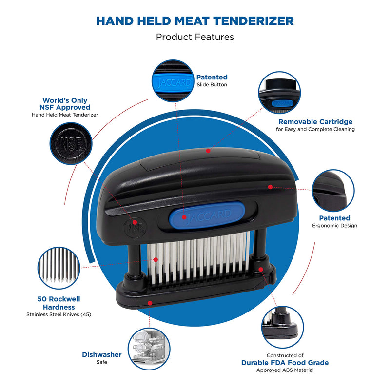  [AUSTRALIA] - Jaccard 200345N 45-Blade Meat Tenderizer, Simply Better Meat Tenderizer, ABS Columns/ Removable Cartridge, NSF Approved, Black Removable 45 Knife Cartridge w/ ABS Columns
