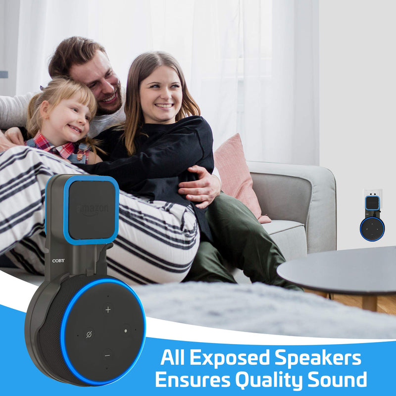  [AUSTRALIA] - Coby Speaker Wall Mount for 3rd Generation Dot Voice Assistants | Smart Home Speaker Mount with Cable Management, Hides Messy Cables | Outlet Hanger Stand for Bedroom, Kitchen, Office, Bathroom