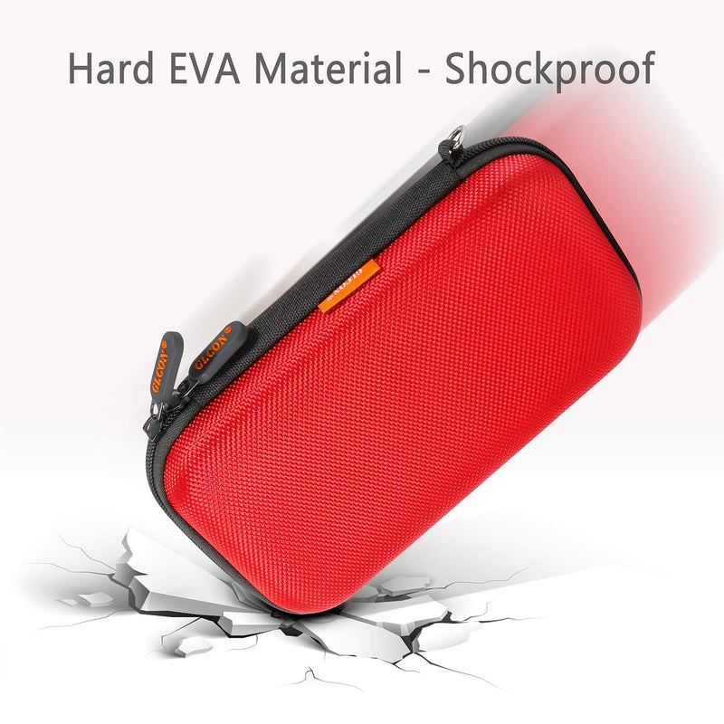 External Hard Drive Case - GLCON Shockproof EVA Carrying Case for WD My Passport Element Seagate Expansion Backup Toshiba 1TB 2TB 4TB - High Protection Portable Travel Electronic Power Bank Bag (Red) Red - LeoForward Australia