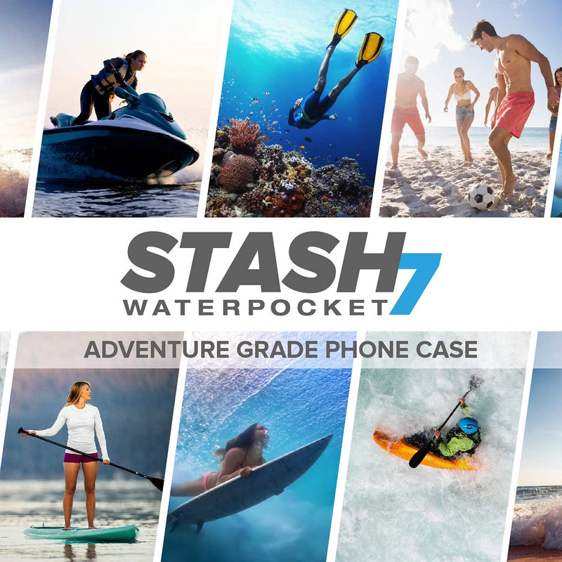  [AUSTRALIA] - Stash7 Waterpocket Premium Waterproof Phone Pouch | The Only Adventure Grade Phone Case for iPhone 13, 13 Pro Max, 7, 7 Plus, 8, 8 Plus, XS, XS Max, XR, 13, 13 Pro Max, Galaxy S9+, S10+ (Black) Black