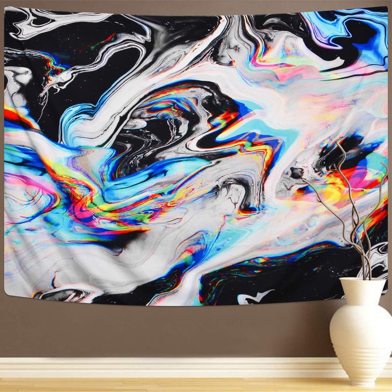  [AUSTRALIA] - Alishomtll Colorful Gouache Tapestry Psychedelic Art Tapestry Marble Swirl Tapestries Natural Landscape Trippy Tapestry for Room (Multi, 51.2 x 59.1 inches) Multicolor 51.2" x 59.1"