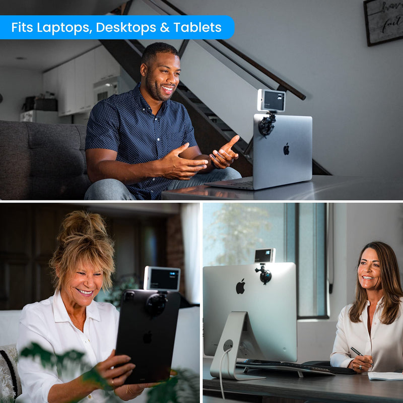  [AUSTRALIA] - Lume Cube Video Conference Lighting Kit | Live Streaming, Video Conferencing, Remote Working | Lighting Accessory for Laptop, Adjustable Brightness and Color Temperature, Computer Mount Included