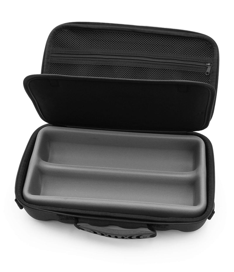  [AUSTRALIA] - CASEMATIX Two Wireless Microphone Case Compatible with Wireless Mic System Handheld Microphones by Sennheiser, Shure and More, Dual Mic Bag with Shoulder Strap and Hard Shell Exterior, Case Only