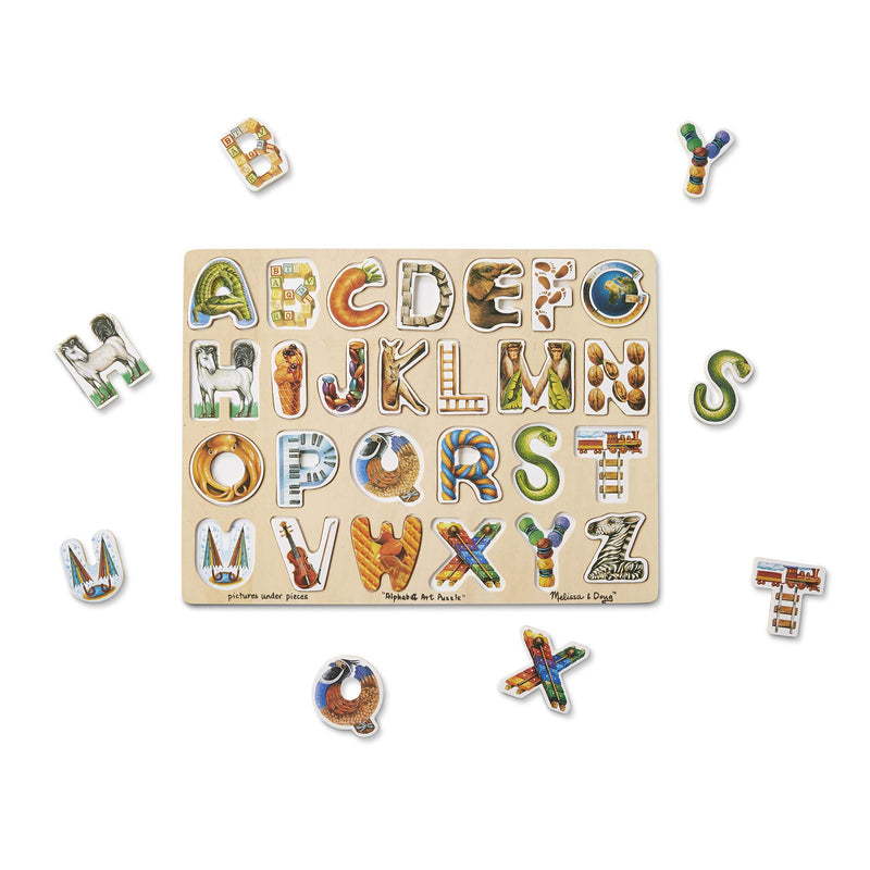 Melissa & Doug Alphabet Art Wooden Puzzle (26 pcs) - LeoForward Australia