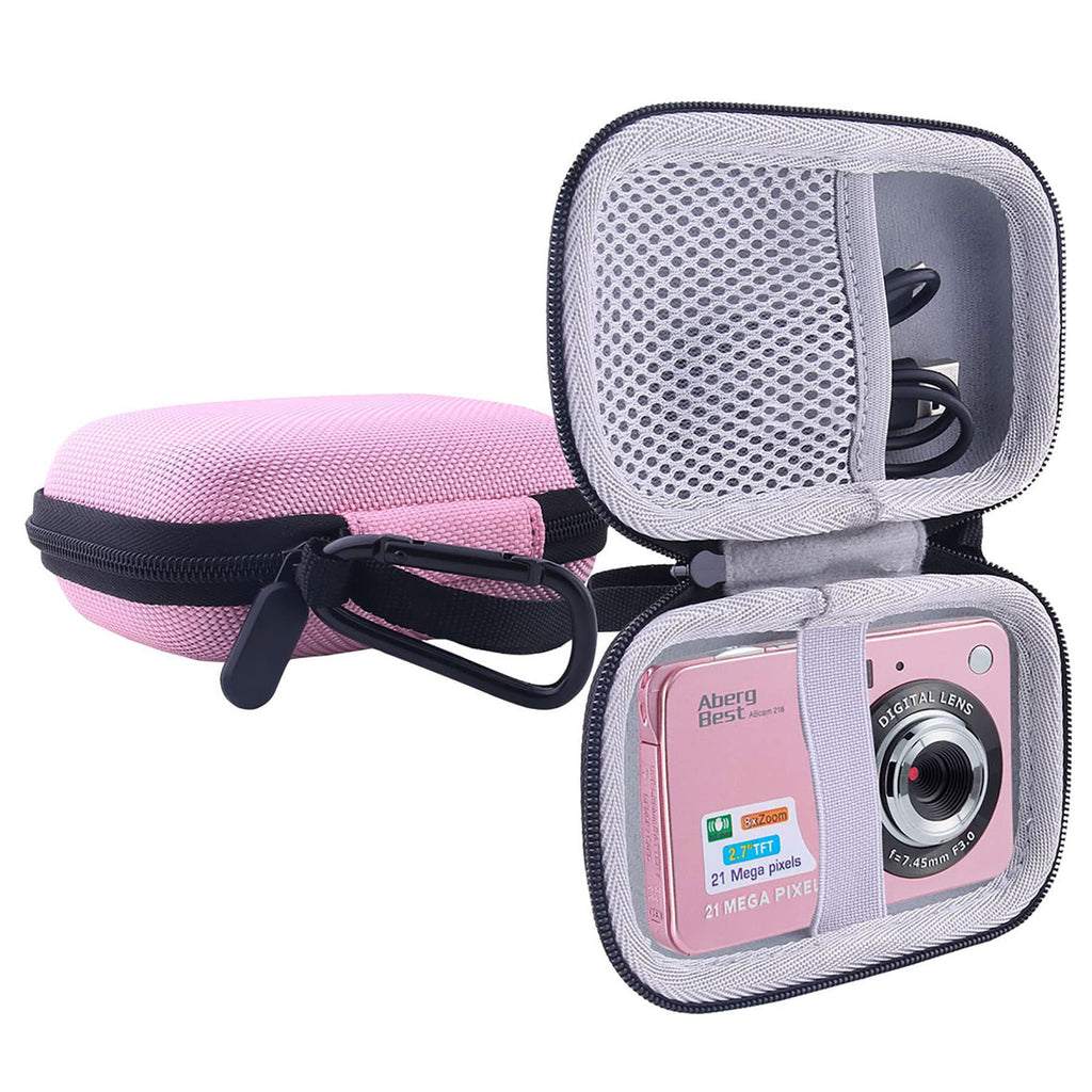  [AUSTRALIA] - WERJIA Kids Camera Case for AbergBest 21 Mega Pixels 2.7" LCD Rechargeable HD/Lecran/Sevenat/Kodak Pixpro Digital Camera and More Brands Kids Camera (Pink) pink(1)