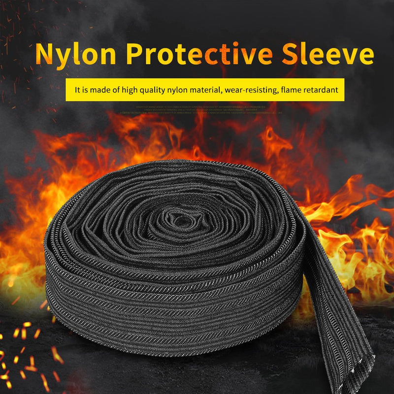  [AUSTRALIA] - 25FT 7.5M Nylon Protective Cable Cover, Hydraulic Hose Protector Sleeve TIG Cable Cover, Nylon Cable Management Sleeve for Welding Torch Hydraulic Hose