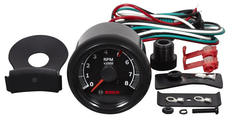  [AUSTRALIA] - Bosch SP0F000025 Sport II 2-5/8" Tachometer (Black Dial Face, Black Bezel)