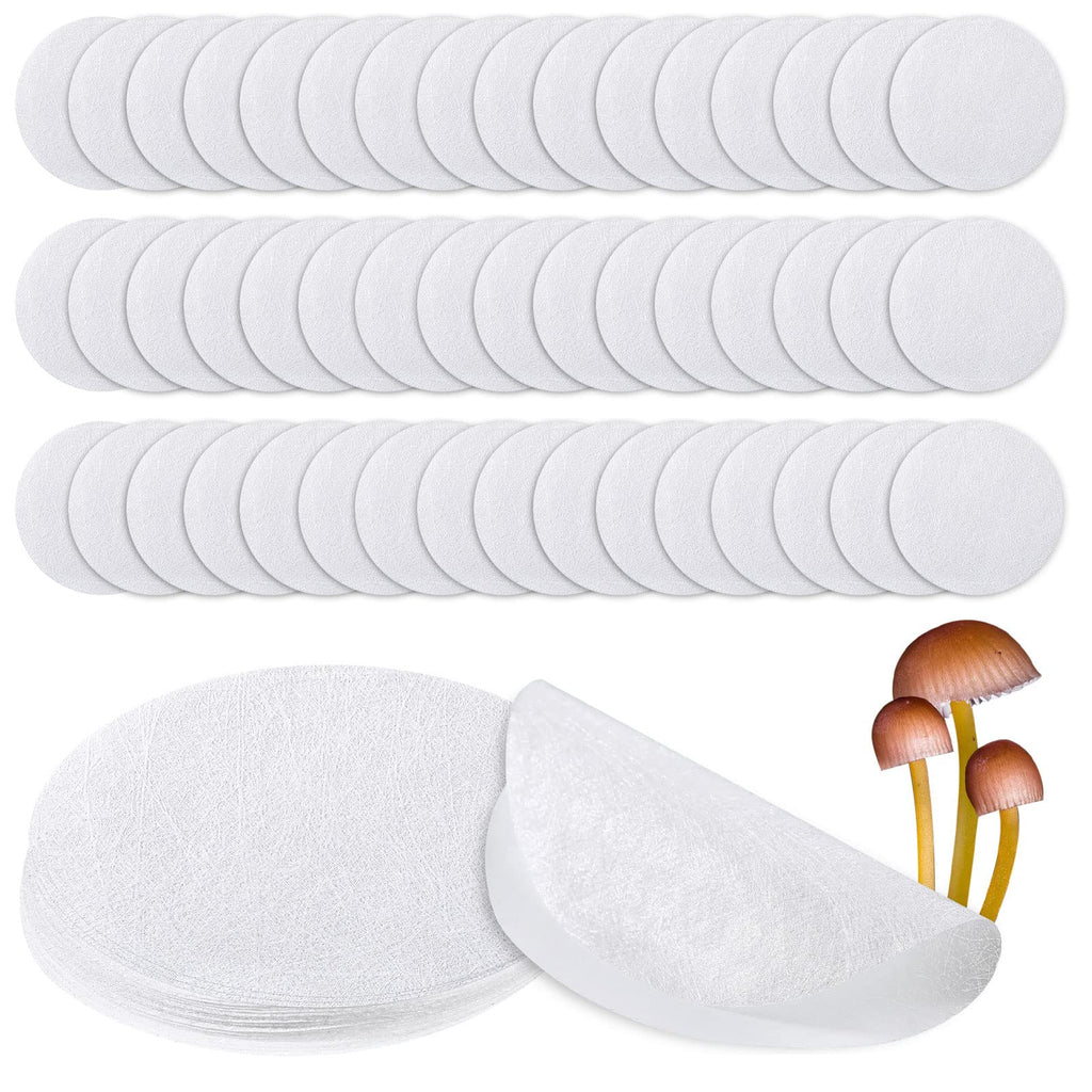  [AUSTRALIA] - 50 Pcs Synthetic Filter Paper 90 mm 2.22μm Synthetic Filter Disc Filter Applied Under Wide Mouth Jar Lid for Mushroom Cultivation, High Temperature Resistance