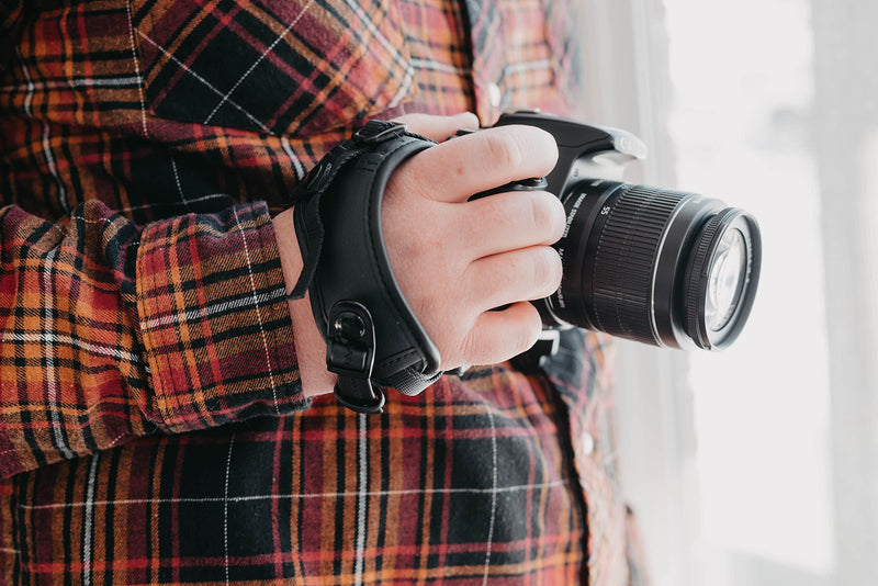  [AUSTRALIA] - Camera Hand Wrist Strap Black, Comfortable Secure Grip, Compatible with Mirrorless and DSLR Cameras, Steady Support Wrist Straps, Adjustable to Hands, Easy to Install