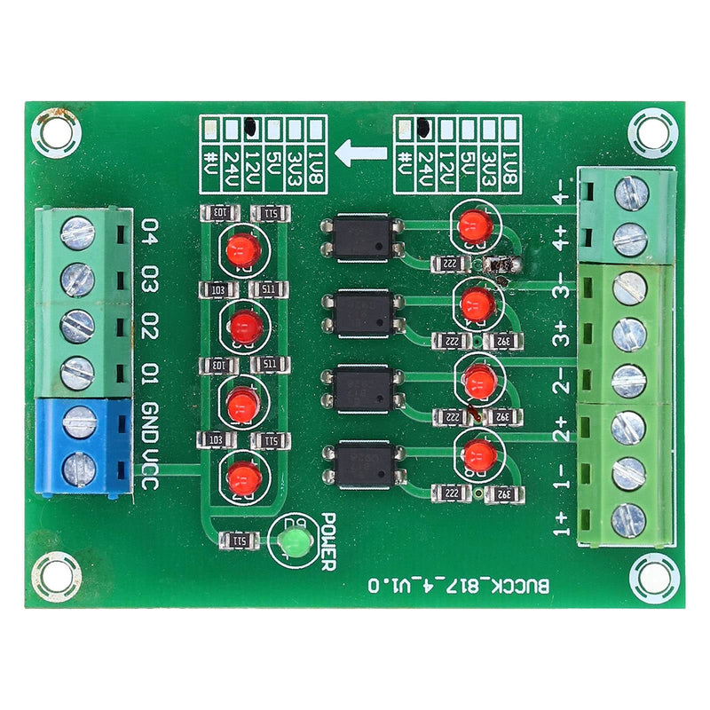  [AUSTRALIA] - Fyearfly Optocoupler Isolation Card, 4-Channel Optocoupler Isolation Module 24V to 5V PLC Signal Level Voltage Converter Electrical Component, for Pnp to Npn Conversion