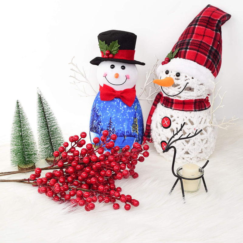  [AUSTRALIA] - Lvydec 4 Pack Artificial Red Berry Stems - 17 Inch Christmas Holly Berry Branches for Holiday Home Decor and Crafts