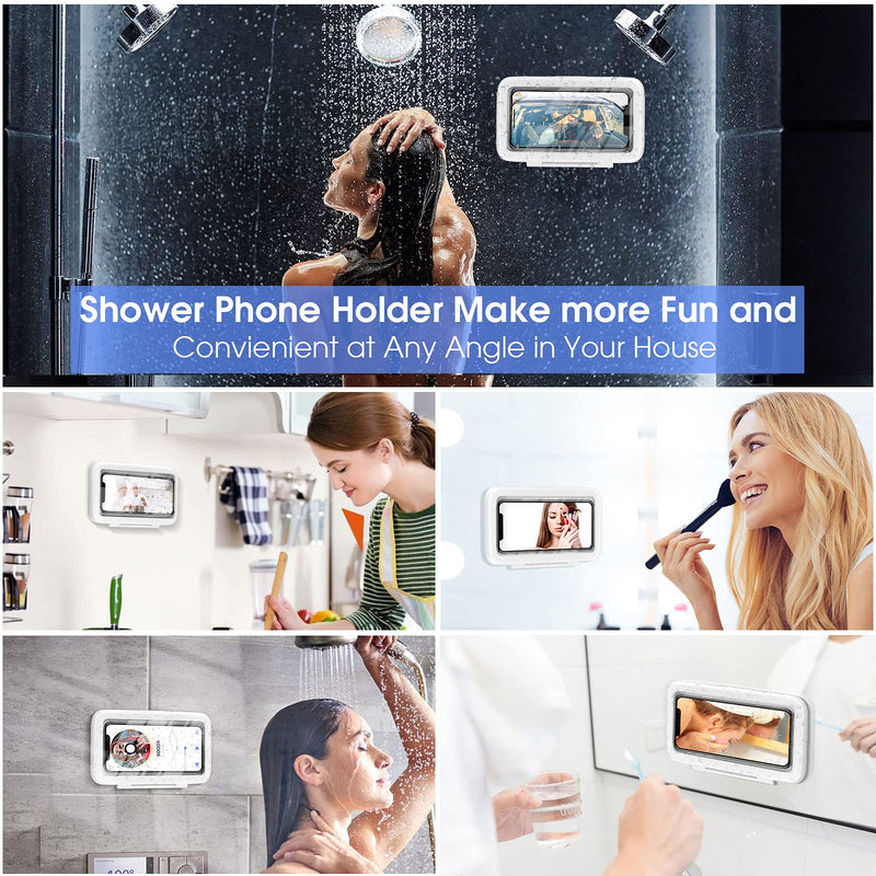  [AUSTRALIA] - Shower Phone Holder Waterproof 480° Shower Phone Case Gifts for Men Women HD Touch Screen Wall Mount 6.8inch for iPhone 11 12 Pro XR XS MAX Samsung Galaxy S21