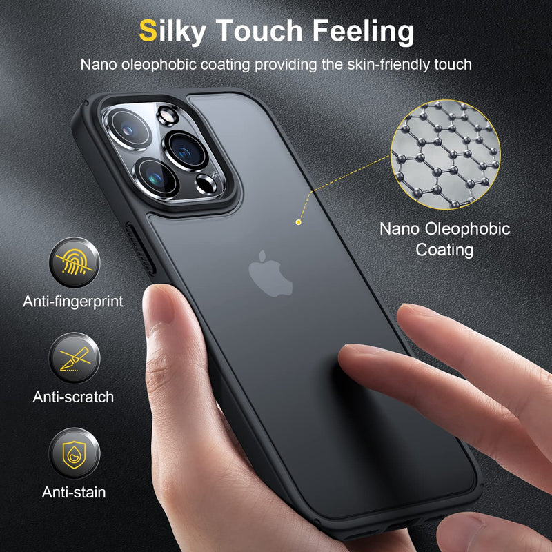 [AUSTRALIA] - 【5-in-1】 Humixx Designed for iPhone 14 Pro Max Case, Full Body Shockproof with 2 Pack Tempered Screen Protector + 2 Pack Camera Protector Slim Protective Case for iPhone 14 Pro Max Case 6.7''-Black A-Matte Black