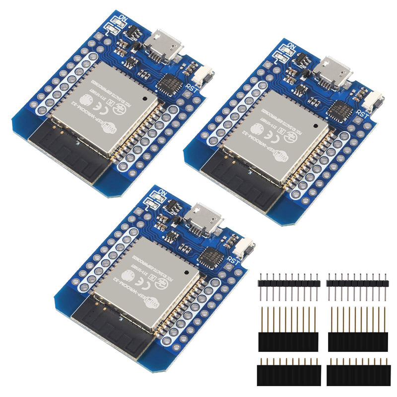  [AUSTRALIA] - D-FLIFE ESP32 D1 Mini NodeMCU ESP-WROOM-32 WLAN WiFi Bluetooth IoT Development Board 5V Compatible with Arduino (3pcs)