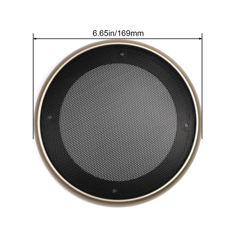  [AUSTRALIA] - Fielect 2Pcs 5" Speaker Grill Cover Mesh Decorative Circle Woofer Guard Protector Cover Audio Accessories Gold with 8 Screws 5 inch 2Pcs Black Gold