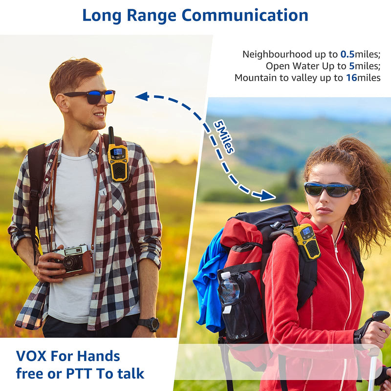 Long Range Walkie Talkies for Adults Kids,Handheld Two Way Radios Rechargeable Walkie-Talkies with NOAA Weather Alert Micro USB Charging for Family Camping, Hiking, Car Trip (Blue) blue - LeoForward Australia