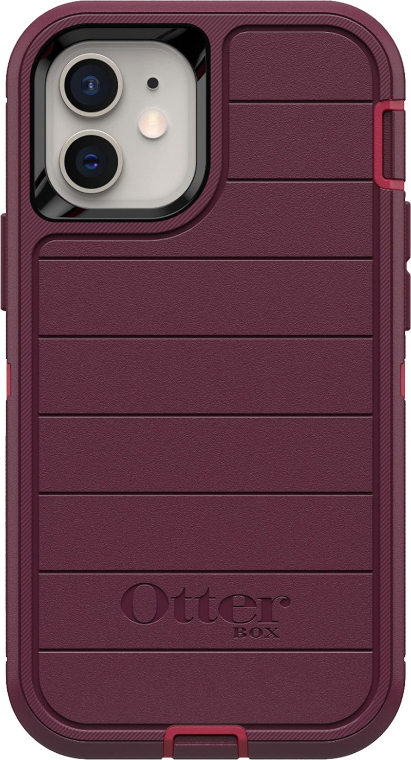  [AUSTRALIA] - OtterBox Defender Series Case & Holster SCREENLESS Edition for iPhone 12 Mini - Non-Retail Packaging - Berry Potion (Raspberry Wine/Boysenberry) with Microbial Defense