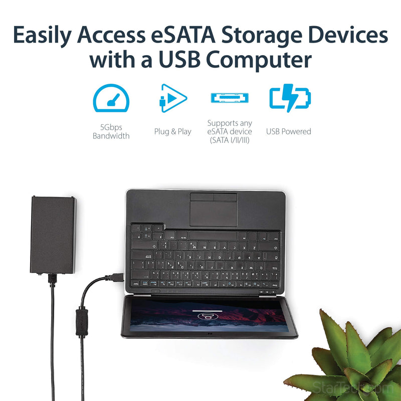  [AUSTRALIA] - StarTech.com 3 ft USB 3.0 to eSATA Adapter - 6 Gbps USB to HDD/SSD/ODD Converter - Hard Drive to USB Cable (USB3S2ESATA3) eSATA (SATA III) Single