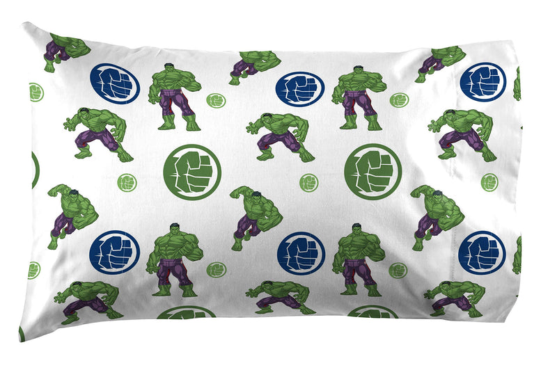  [AUSTRALIA] - Jay Franco Marvel Hulk Fist Full Sheet Set - 4 Piece Set Super Soft and Cozy Kid’s Bedding - Fade Resistant Microfiber Sheets (Official Marvel Product)