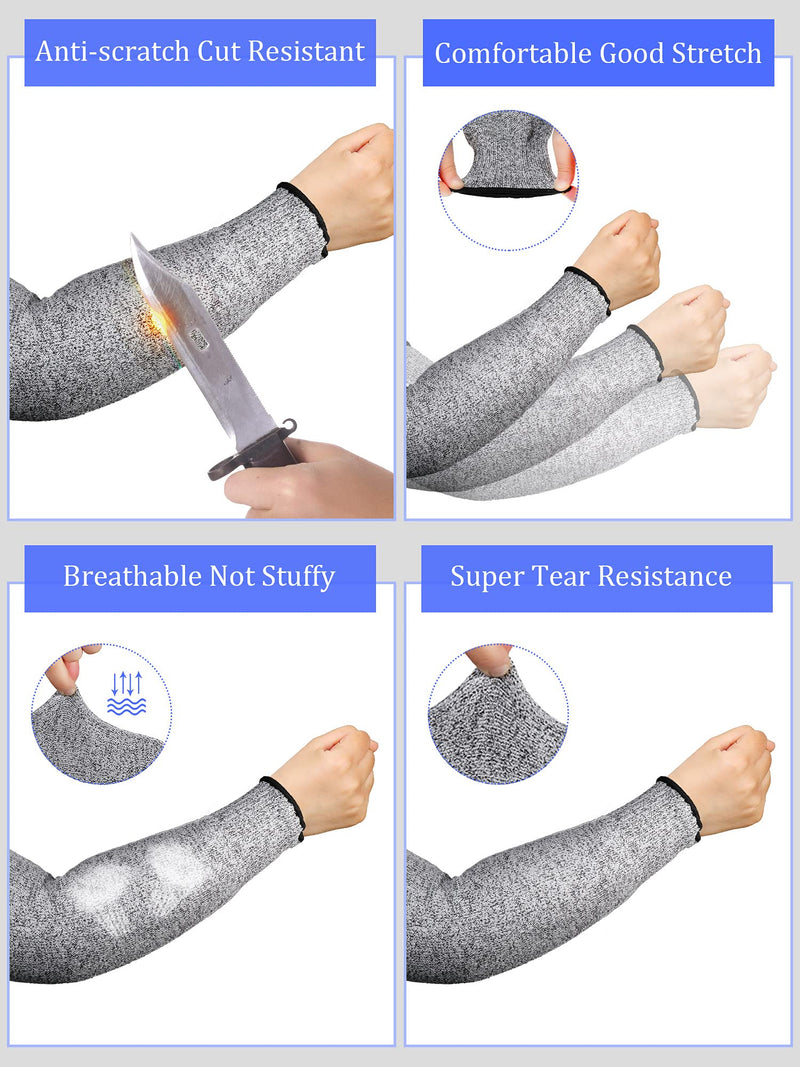  [AUSTRALIA] - 3 Pairs Cut Resistant Sleeve Arm Protective Sleeve for Craft Heat Resistant Gardening Sleeve for Thin Skin Bruising Men Women 17 Inch