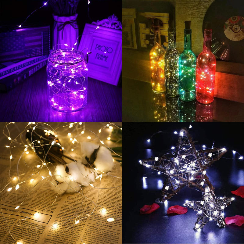  [AUSTRALIA] - 6 Pack Fariy Light Battery Operated, 6 Colors Fairy Lights 7 Ft, Multi Color Starry String Light with 120 LED for DIY, Mini Waterproof LED Light for Chrismas Party, Wedding, Bedroom Decor, Jars, Party With Battery 6 Colored