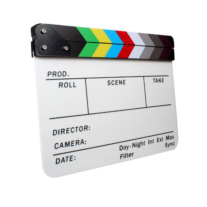  [AUSTRALIA] - Andoer Acrylic Clapboard Dry Erase Director Film Movie Clapper Board Slate 9.6 11.7" with Color Sticks