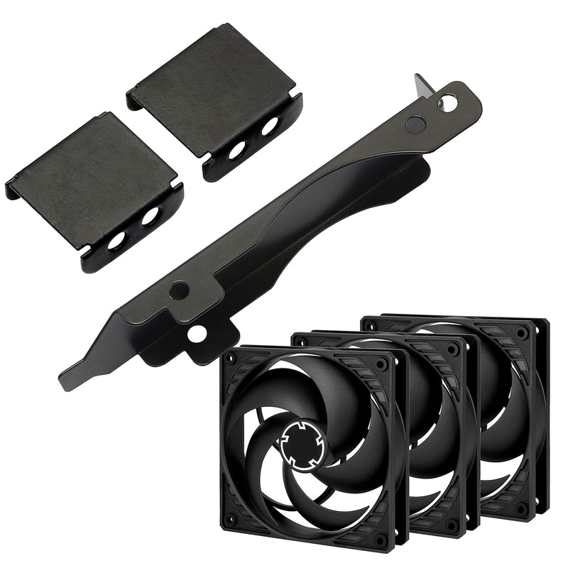  [AUSTRALIA] - GELRHONR PCI Slot Bracket,8cm 9cm 3 Slots Fan Computer Radiator Stand Holder for Video Card Cooling DIY Support （1 Set Black）