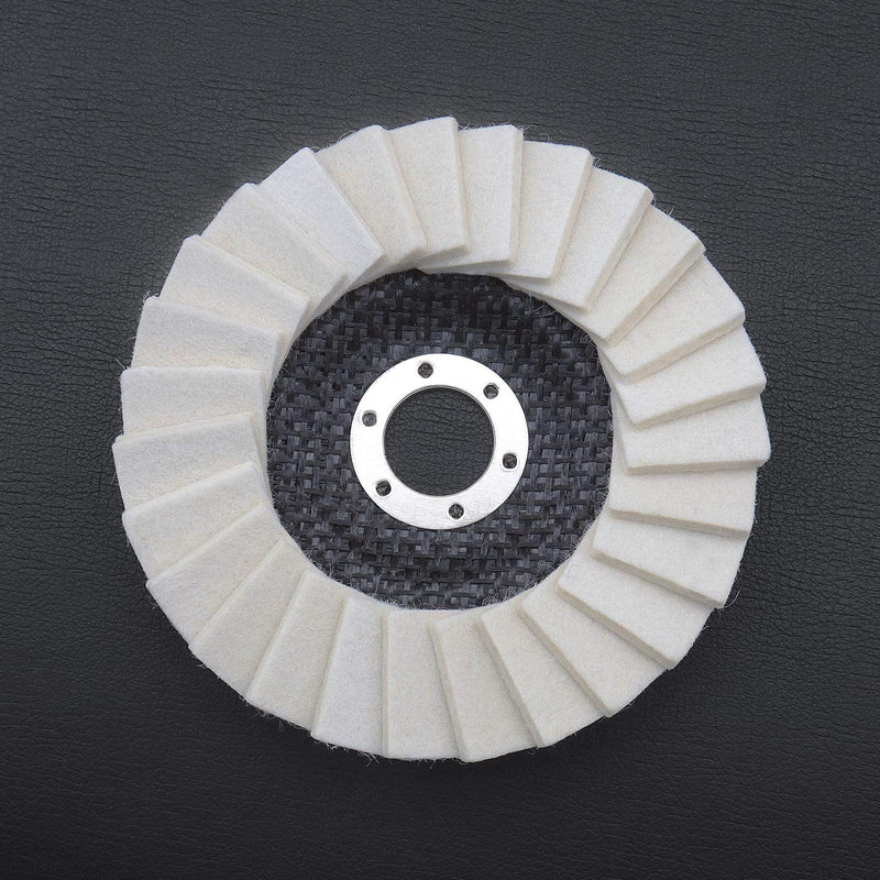  [AUSTRALIA] - Be In Your Mind 5 Pcs Wool Felt Polishing Discs 125mm Serrated Washer Felt Disc for Stainless Steel Glass Metals Aluminum Angle Grinder Polishing Disc
