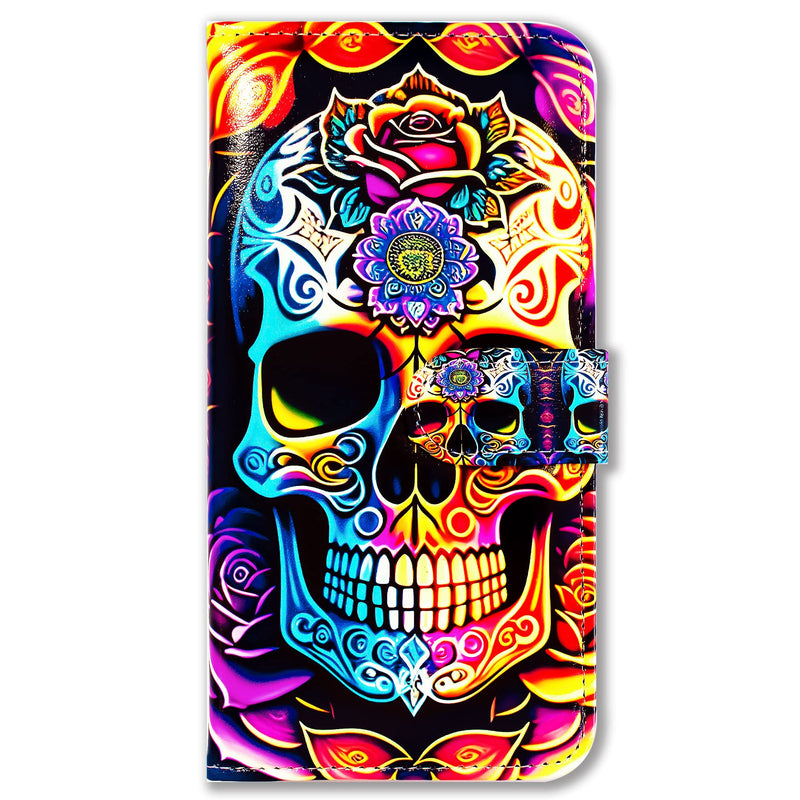  [AUSTRALIA] - Bcov OnePlus Nord N30 5G Case,Colorful Mandala Skull Flowers Leather Flip Phone Case Wallet Cover with Card Slot Holder Kickstand for OnePlus Nord N30 5G Colorful Mandala Skull Flowers