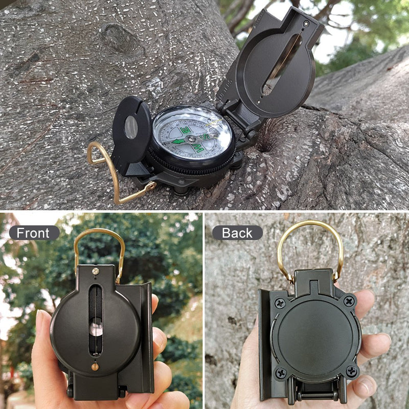 VANVENE Multifunctional Military Compass, Amy Green, Waterproof and Shakeproof, Compass for Outdoor, Camping, Hiking, Military Usage, Gifts - LeoForward Australia