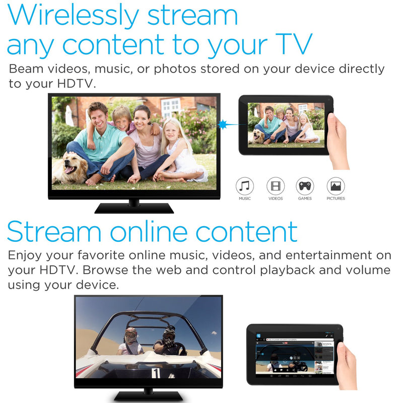 Ematic MDB114 MediaBeam Universal HDMI Streaming Media Player for iOS and Android - LeoForward Australia