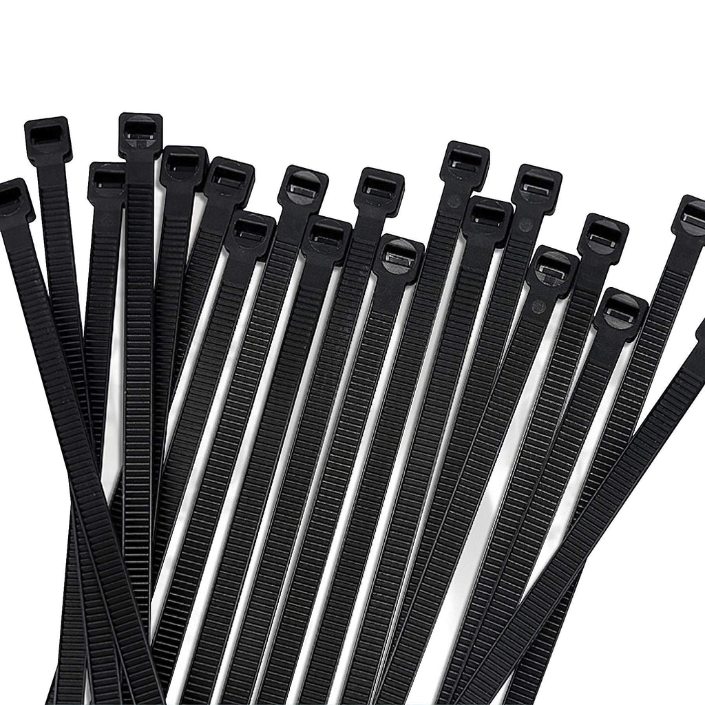  [AUSTRALIA] - Nylon Cable Zip Ties 200 Pack Black Heat Resistant Tie Wraps Self-Locking Heavy Duty Nylon Wire Ties with 50 Pounds Tensile Strength, Lightweight Fastening Tools for Home, Office